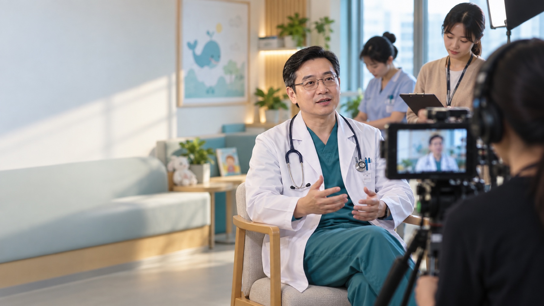 AI生成:儿科专家录制健康教育视频