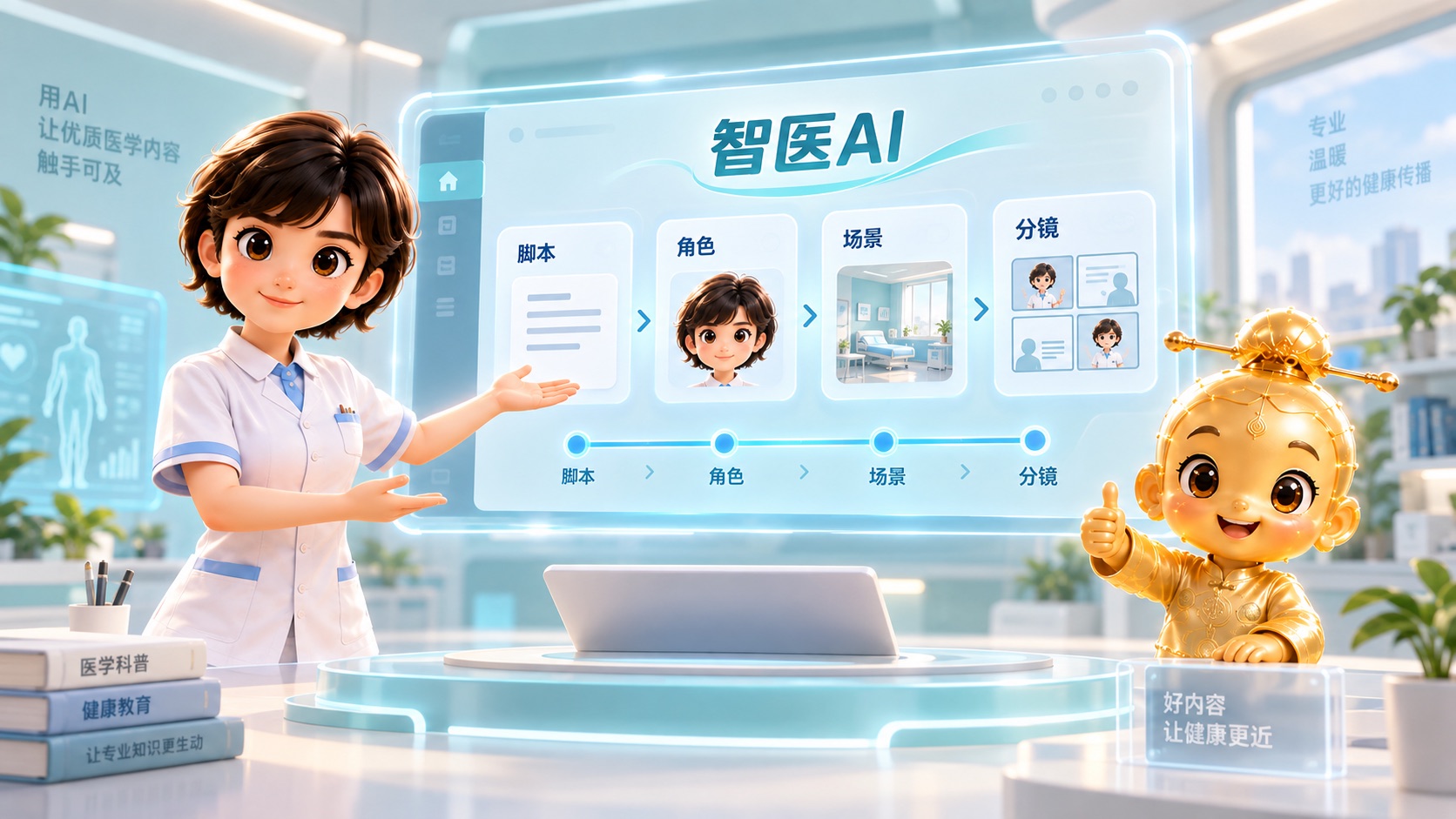 智医AI视觉平台展示脚本到分镜的创作流程